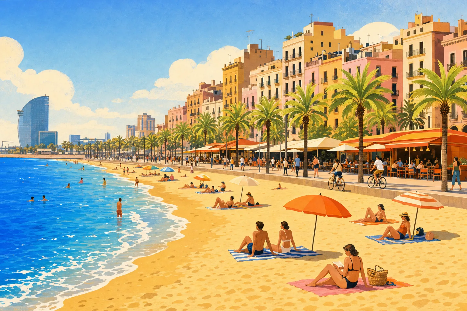 Beach time at Barceloneta