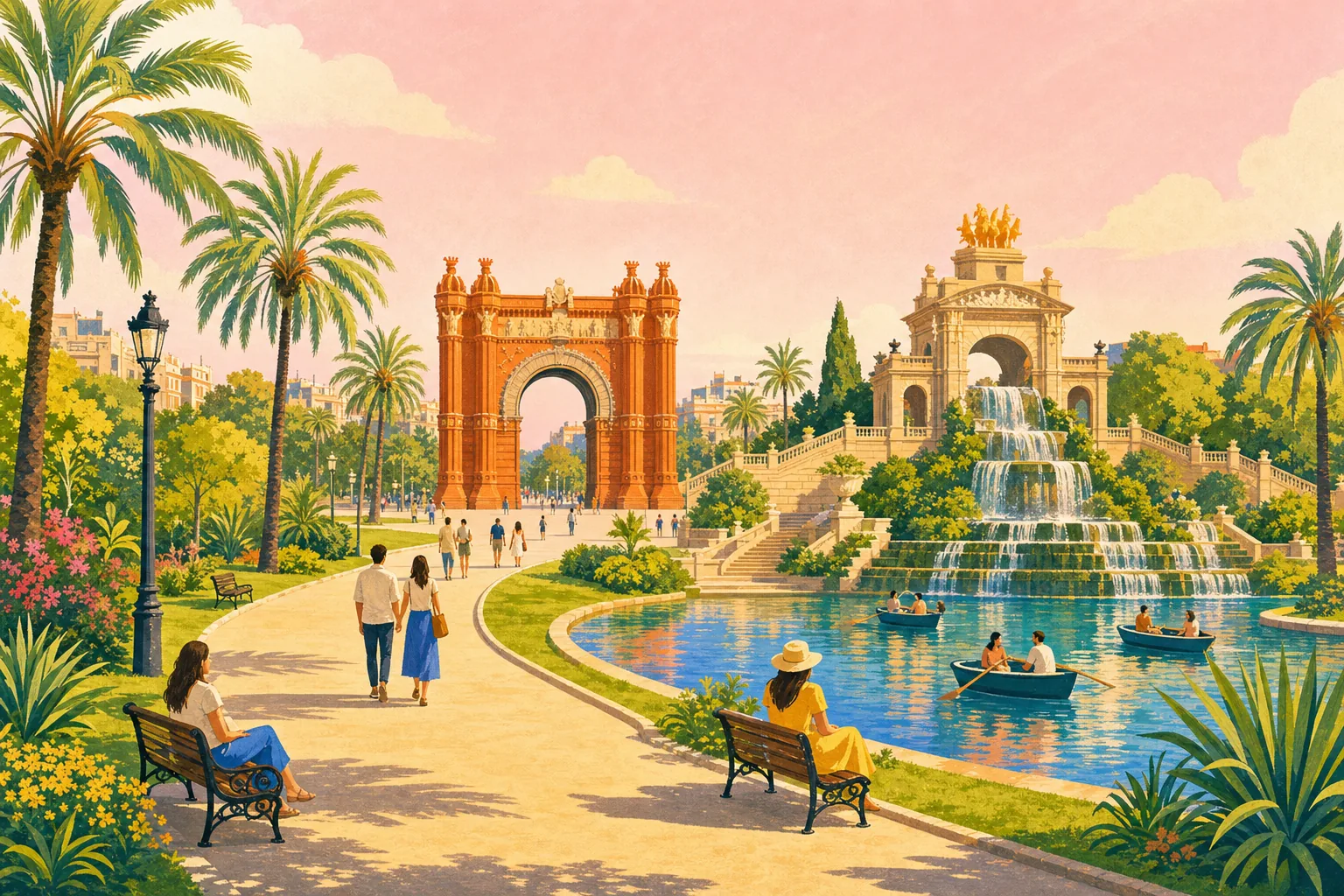 Ciutadella Park and Arc de Triomf