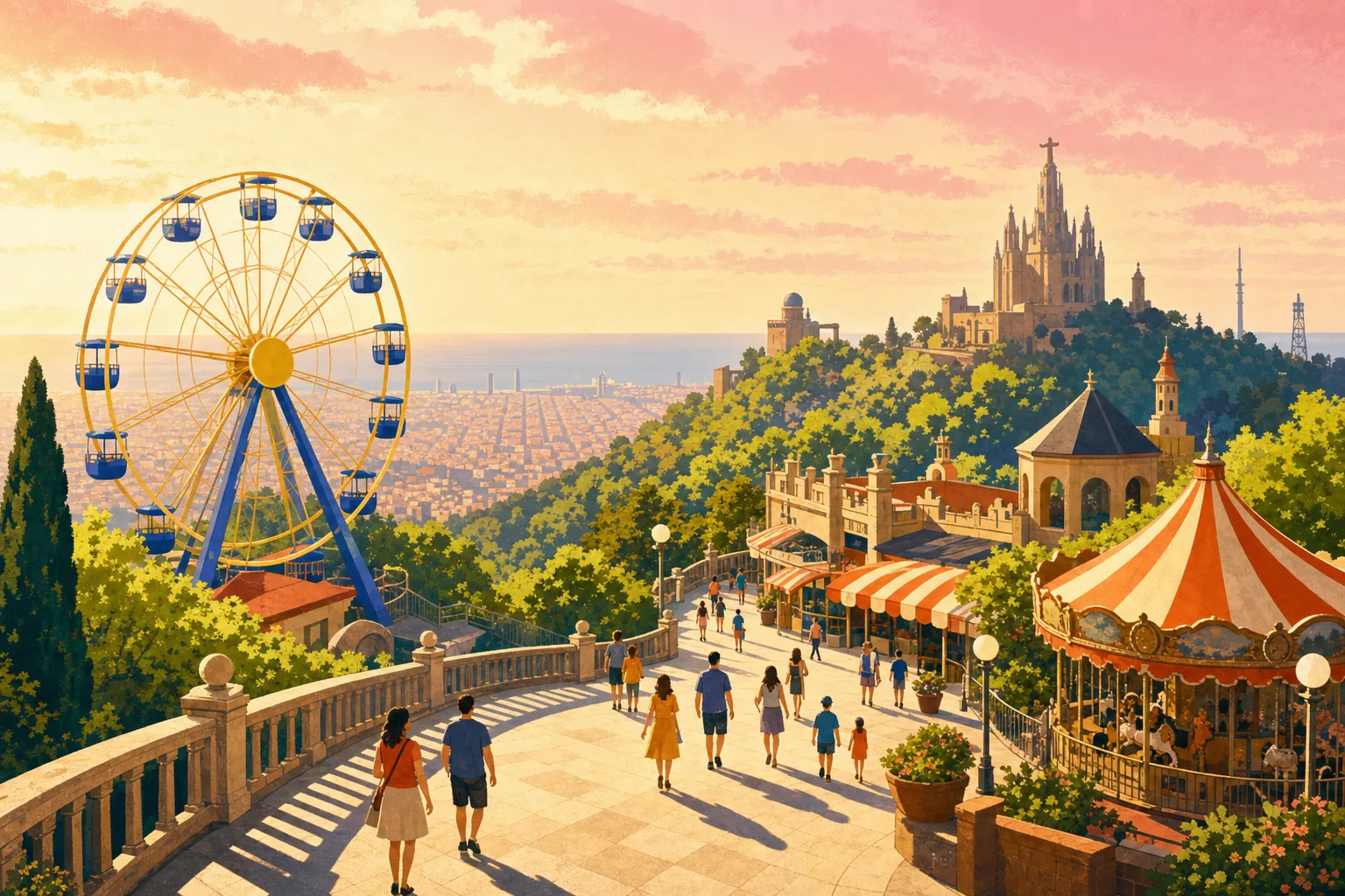 Go up to Tibidabo Amusement Park