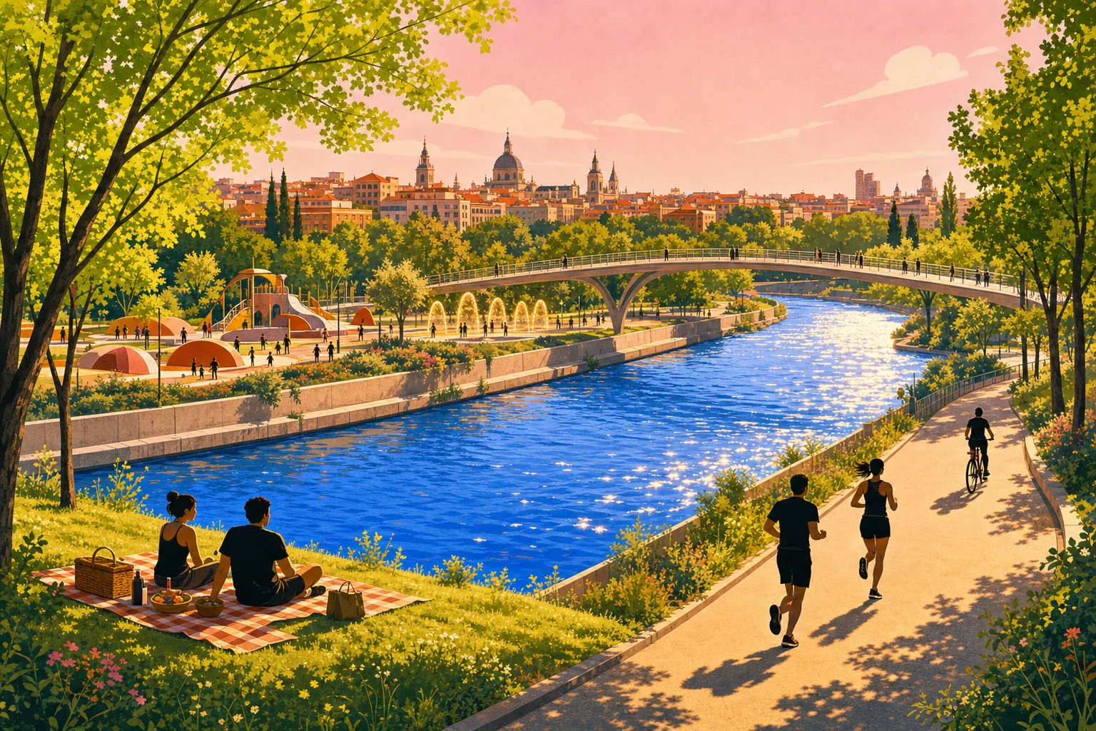 Picnic or jog in Madrid Río