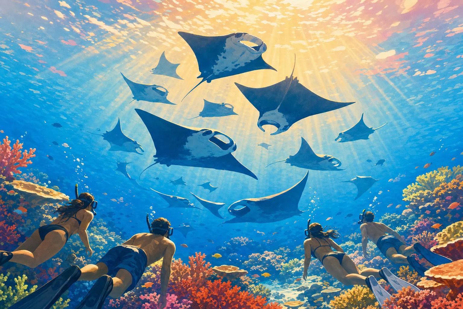 Dive with manta rays