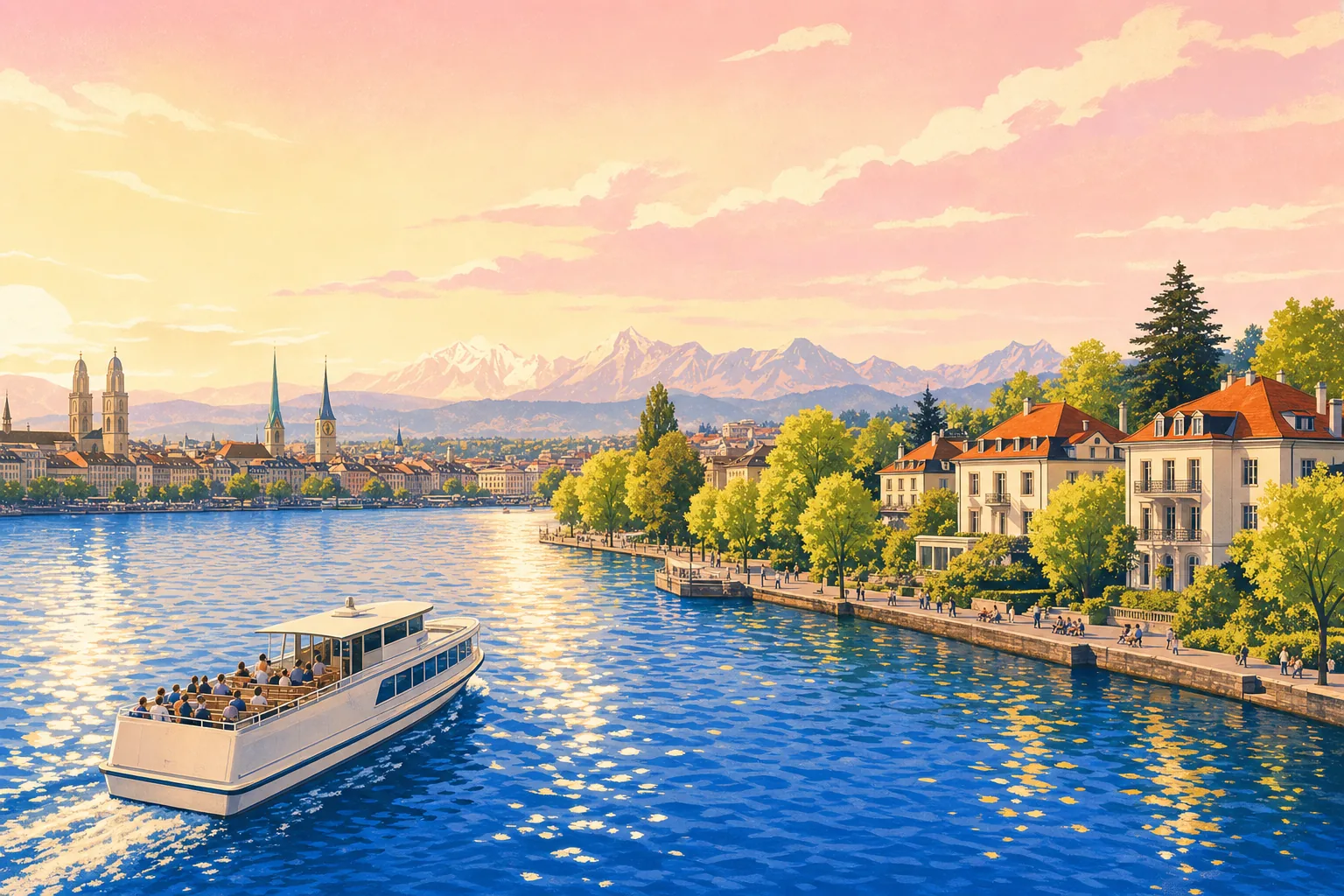 Boat cruise on Lake Zurich